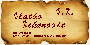 Vlatko Kikanović vizit kartica